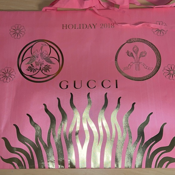 Pink Authentic Gucci shopping bag holiday 2018 edition set - Picture 2 of 3